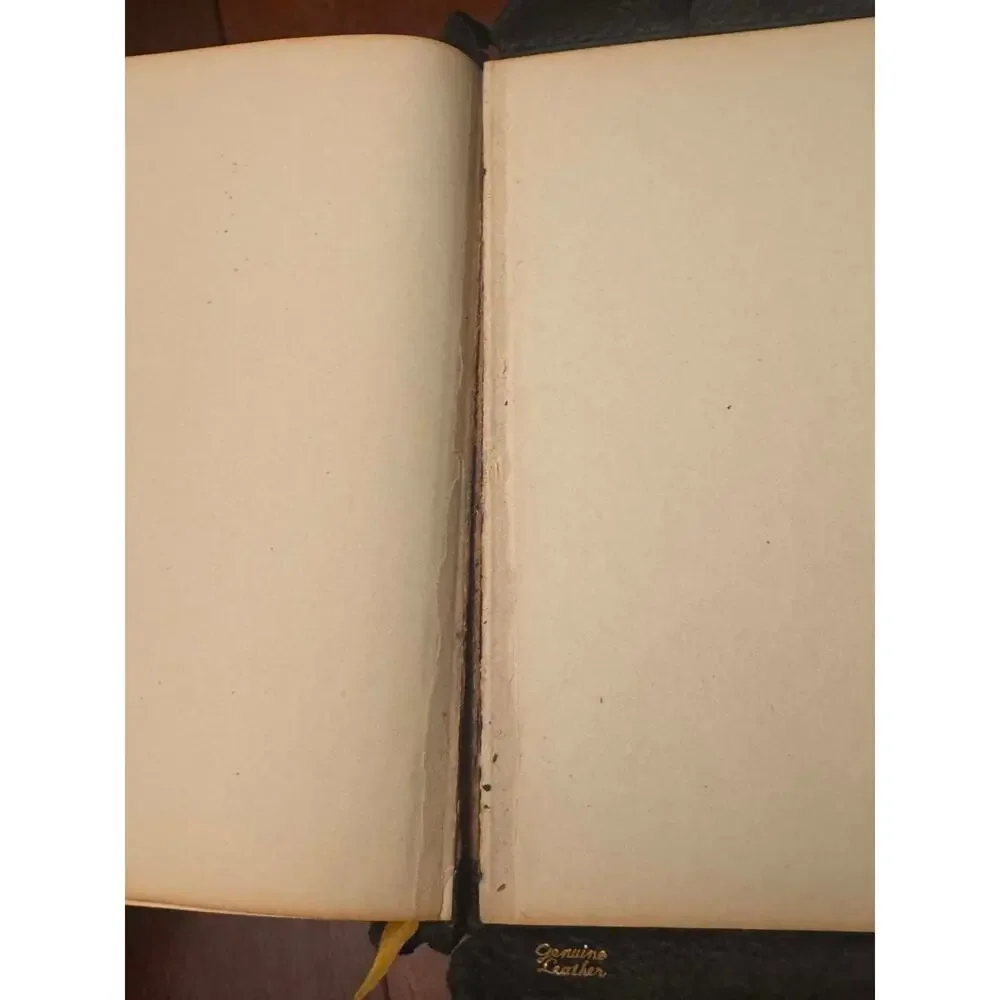 Vintage Genuine Leather Holy Bible KJV Master Guide Red Letter Thumb Index 1945